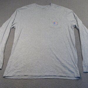 Vineyard Vines Mens Long Sleeve T-Shirt XLT Gray Patriotic American Flag Tee NEW